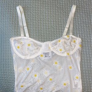 Princess Polly White Mesh Daisy Bodysuit